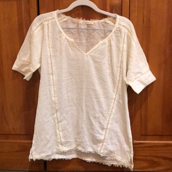 Super Pretty Small Ellison s/sb shirt-ivory - Picture 1 of 5